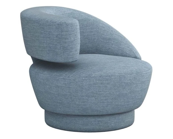 Interlude Home Arabella Left Swivel Chair in Surf