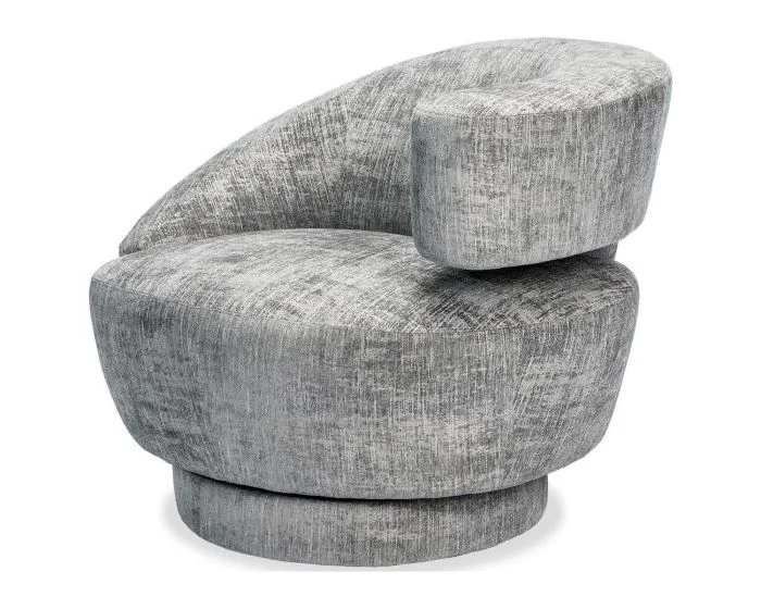 Interlude Home Arabella Right Swivel Chair in Feather