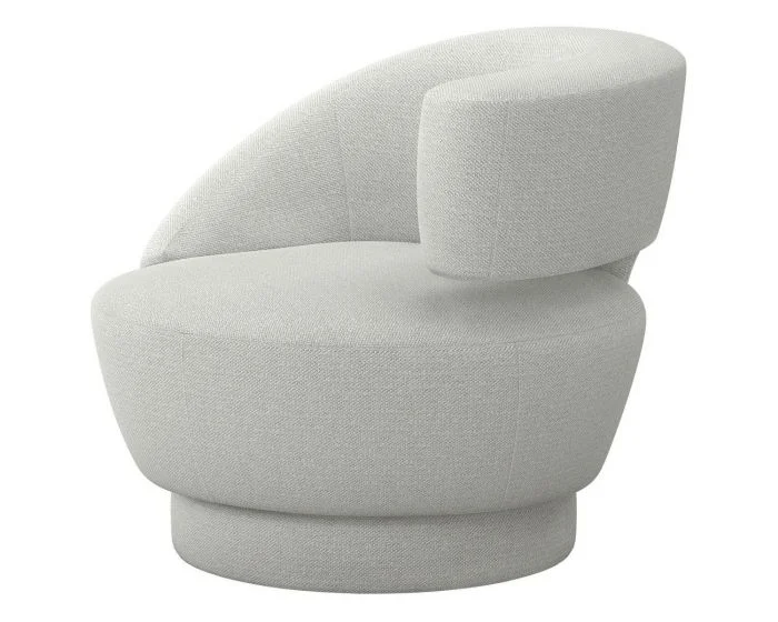 Interlude Home Arabella Right Swivel Chair in Fresco