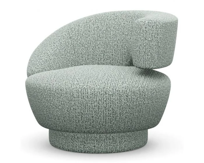 Interlude Home Arabella Right Swivel Chair in Pool