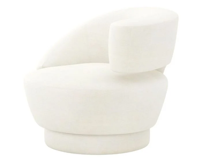 Interlude Home Arabella Right Swivel Chair in Pure
