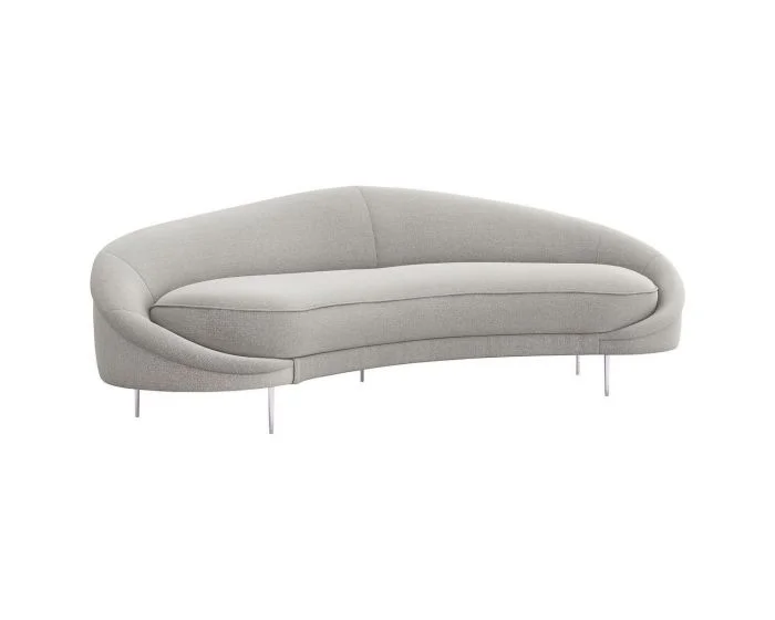 Interlude Home Ava Left Sofa in Grey