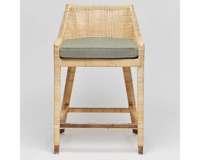 Interlude Home Boca Counter Stool in Natural/ Fern