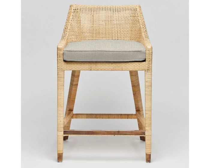 Interlude Home Boca Counter Stool in Natural/ Hatch Natural Cream