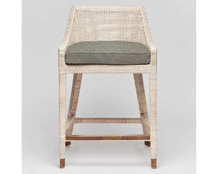 Interlude Home Boca Counter Stool in White Wash/ Moss