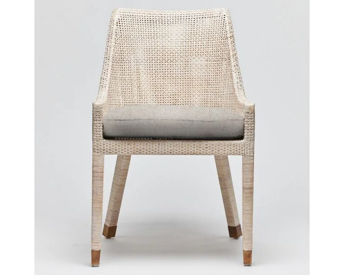 Interlude Home Boca Dining Chair in White Wash/ Fog