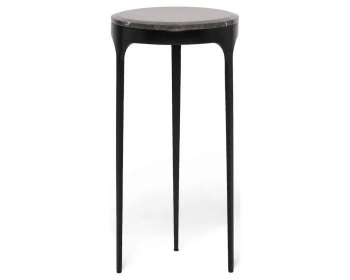 Interlude Home Camilla Drink Table in Matte Black/Wyndham Grey