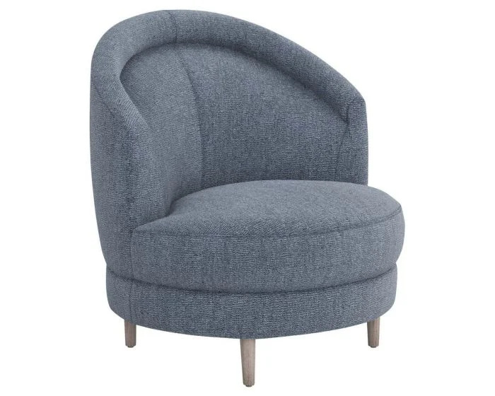 Interlude Home Capri Grand Swivel Chair in Azure