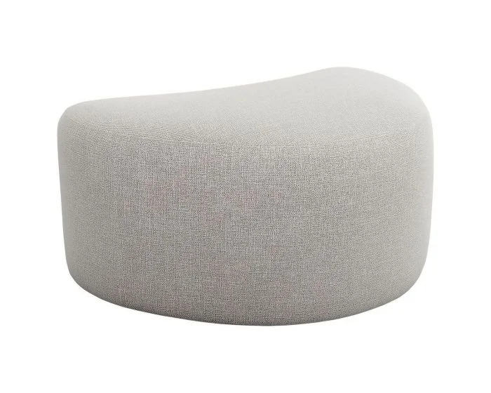 Interlude Home Carlisle Left Ottoman in Grey