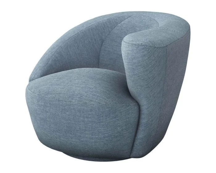 Interlude Home Carlisle Right Swivel Chair in Surf