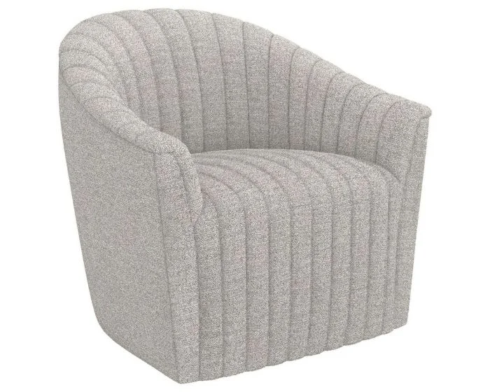 Interlude Home Channel Swivel Chair in Rock