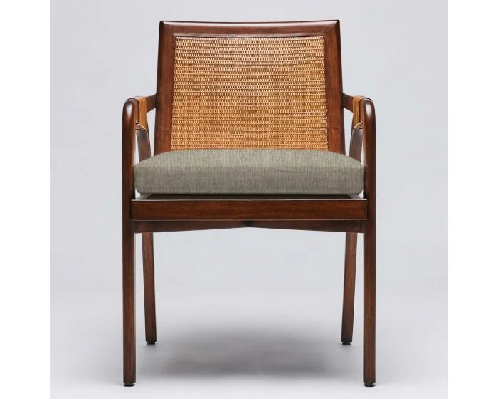 Interlude Home Delray Arm Chair in Chestnut/ Fawn