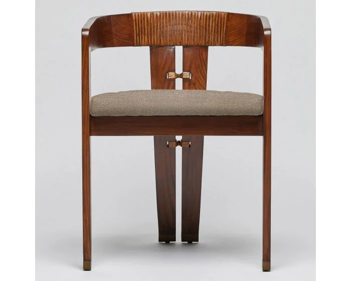 Interlude Home Maryl III Dining Chair in Chestnut/ Pebble