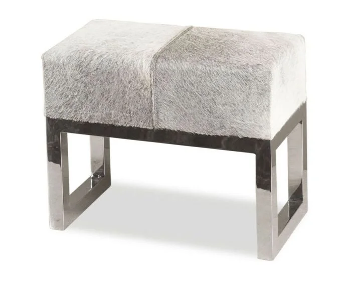Interlude Home Moro Hide Stool (Dropshippable)