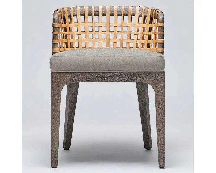 Interlude Home Palms Side Chair in Grey Ceruse/ Fog