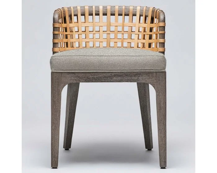 Interlude Home Palms Side Chair in Grey Ceruse/ Hemp
