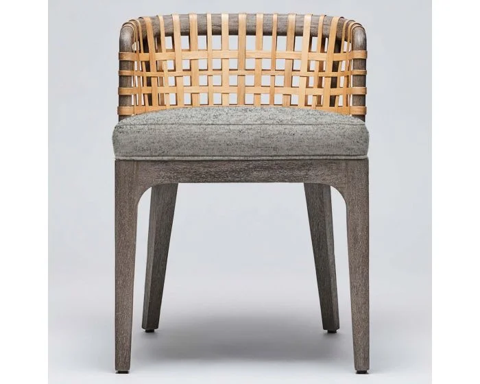 Interlude Home Palms Side Chair in Grey Ceruse/ Jade