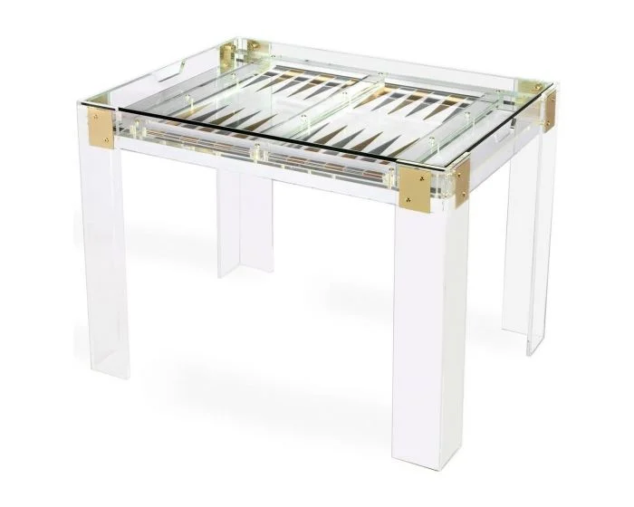 Interlude Home Pierre Acrylic Backgammon Table