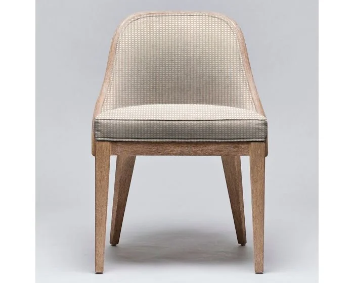 Interlude Home Siesta Dining Chair in White Ceruse/ Natural Cream