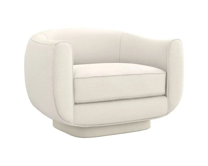 Interlude Home Spectrum Swivel Chair in Pearl