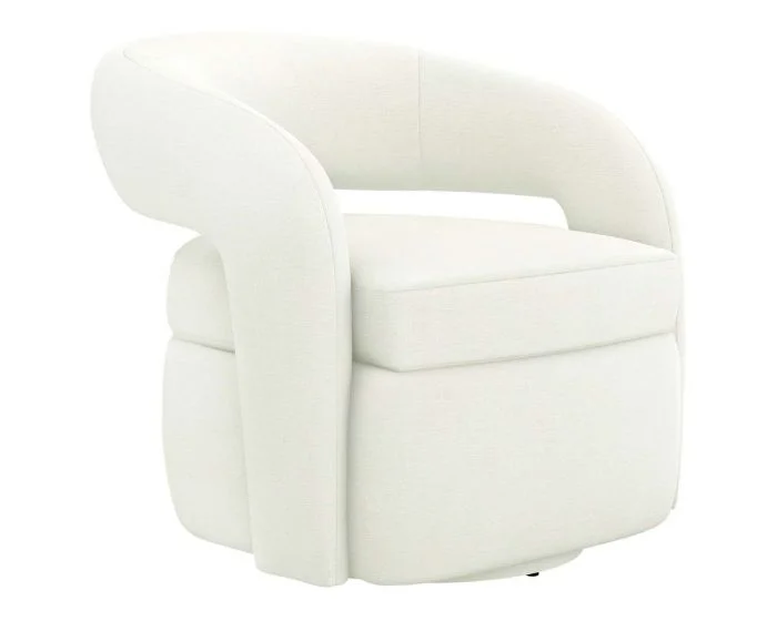 Interlude Home Targa Swivel Chair in Shell