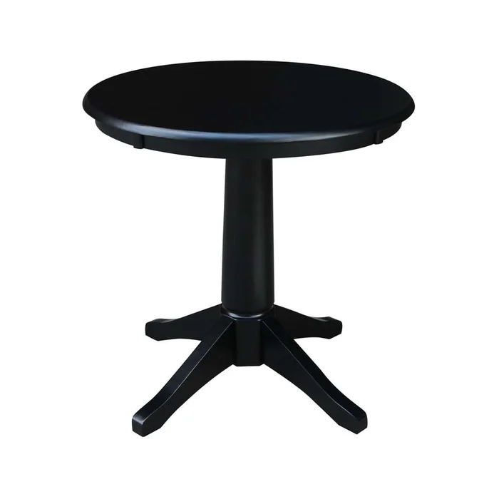 International Concepts – 30in Round Top Ped Table – 28.9inH in Black Finish – K46-30RT-27B