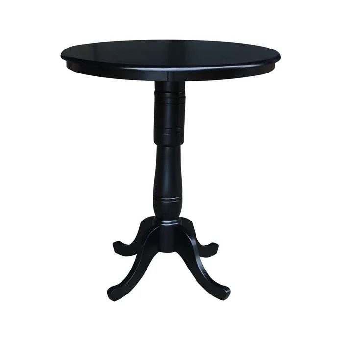 International Concepts – 36in Round Top Ped Table – 41.1inH in Black Finish – K46-36RT-6B-2