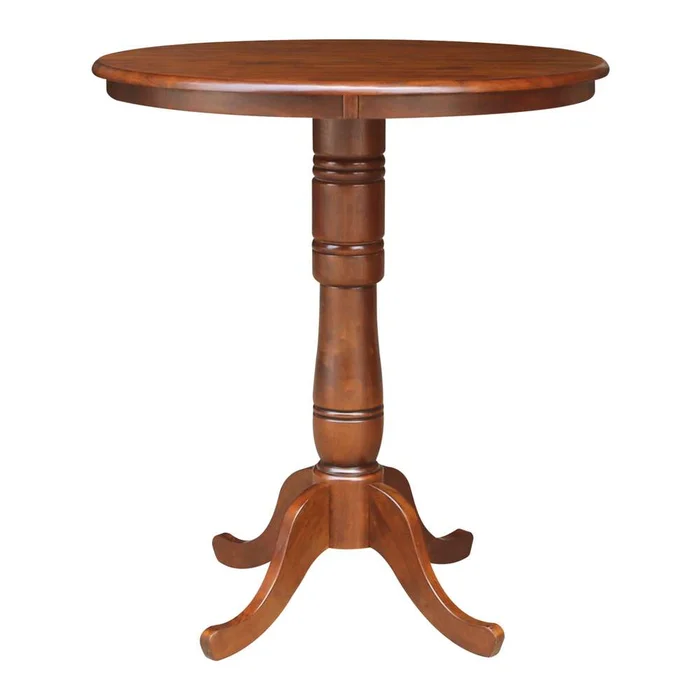 International Concepts – 36in Round Top Ped Table – 41.1inH in Espresso Finish – K581-36RT-6B-2