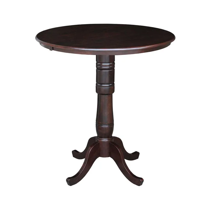 International Concepts – 36in Round Top Ped Table – 41.1inH in Rich Mocha Finish – K15-36RT-6B-2