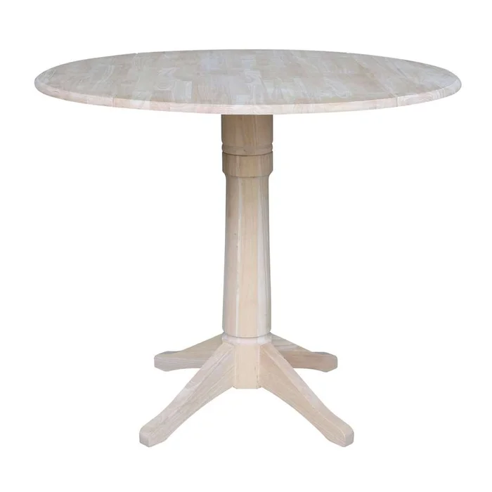 International Concepts – 42in Round Dual Drop Leaf Ped Table – 36.3inH – K-42DPT-27B-6B