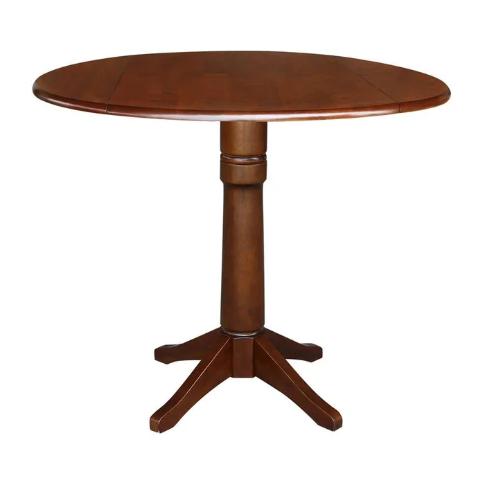 International Concepts – 42in Round Dual Drop Leaf Ped Table – 36.3inH in Espresso Finish – K581-42DPT-27B-6B