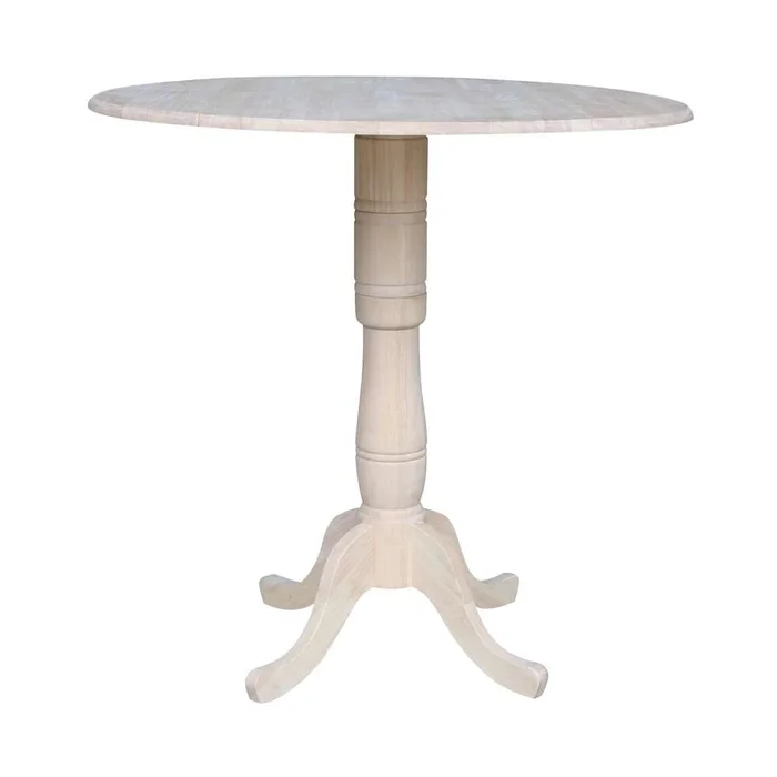 International Concepts – 42in Round Dual Drop Leaf Ped Table – 41.5inH – K-42DPT-6B-2