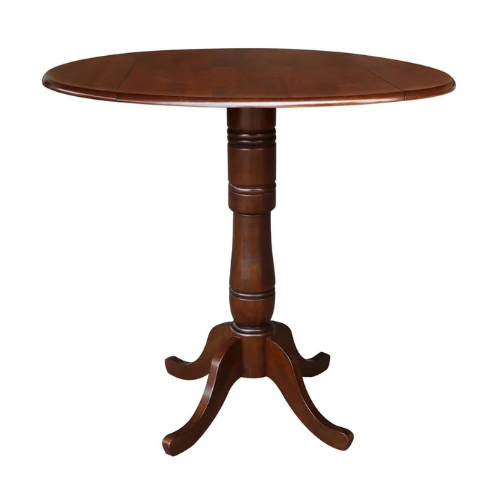 International Concepts – 42in Round Dual Drop Leaf Ped Table – 41.5inH in Espresso Finish – K581-42DPT-6B-2