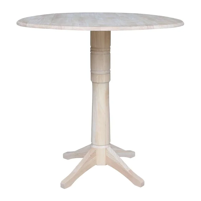International Concepts – 42in Round Dual Drop Leaf Ped Table – 42.3inH – K-42DPT-27B-6B-2