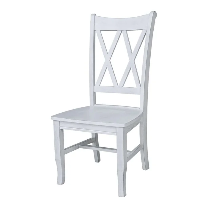 International Concepts – Chalk Double XX Chair in Chalk – Antiqued Finish (Set of 2) – C28-220P
