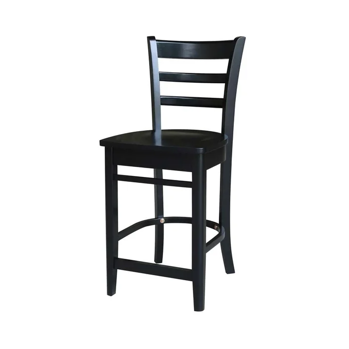 International Concepts – Emily Counter Height Stool – 24inSH in Black Finish – S46-6172