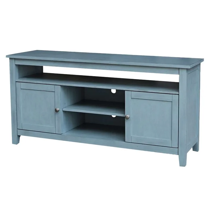 International Concepts – Entertainment / Tv Stand with 2 Doors in Ocean Blue – Antique Rubbed Finish – TV32-51