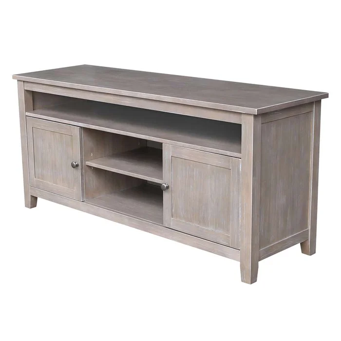 International Concepts – Entertainment / Tv Stand with 2 Doors in Washed Gray Taupe Finish – TV09-51