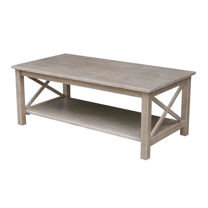 International Concepts – Hampton Coffee Table in Washed Gray Taupe Finish – OT09-70C