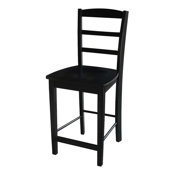 International Concepts – Madrid Counter Height Stool – 24inSH in Black Finish – S46-402
