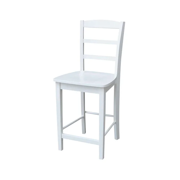 International Concepts – Madrid Counter Height Stool – 24inSH in White Finish – S08-402
