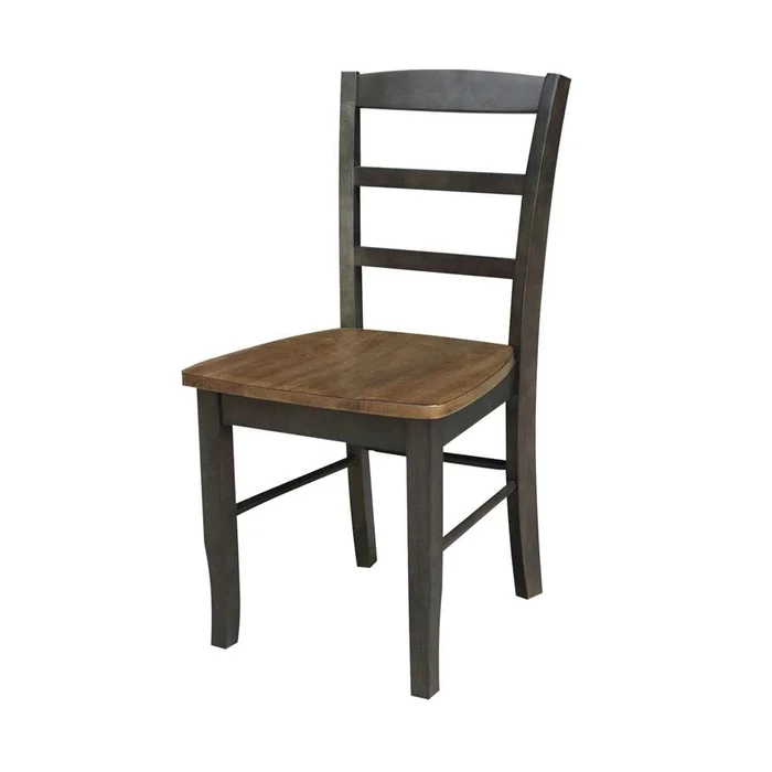 International Concepts – Madrid Ladderback Chair in Hickory/Washed Coal Finish (Set of 2) – C45-2P
