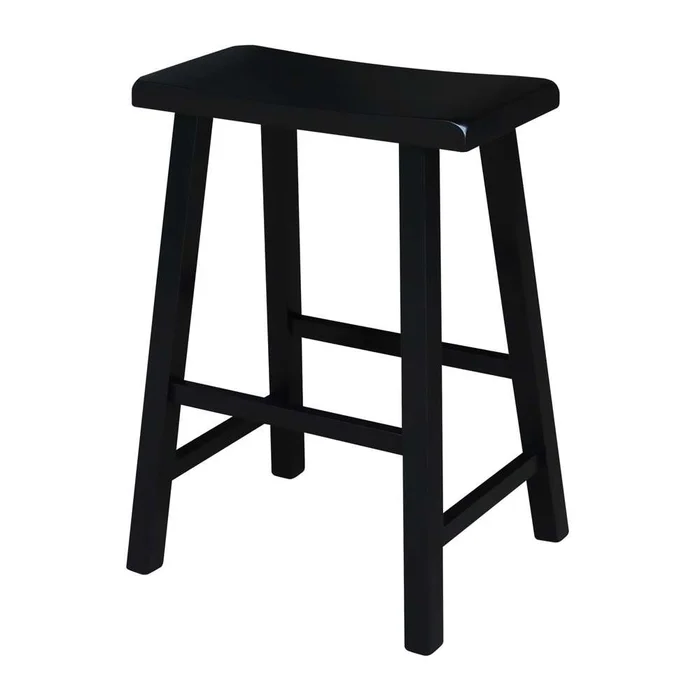 International Concepts – Saddle Seat Stool – 24in in Black Finish – 1S37-682