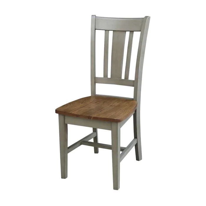 International Concepts – San Remo Splatback Chair in Hickory/Stone Finish (Set of 2) – C41-10P