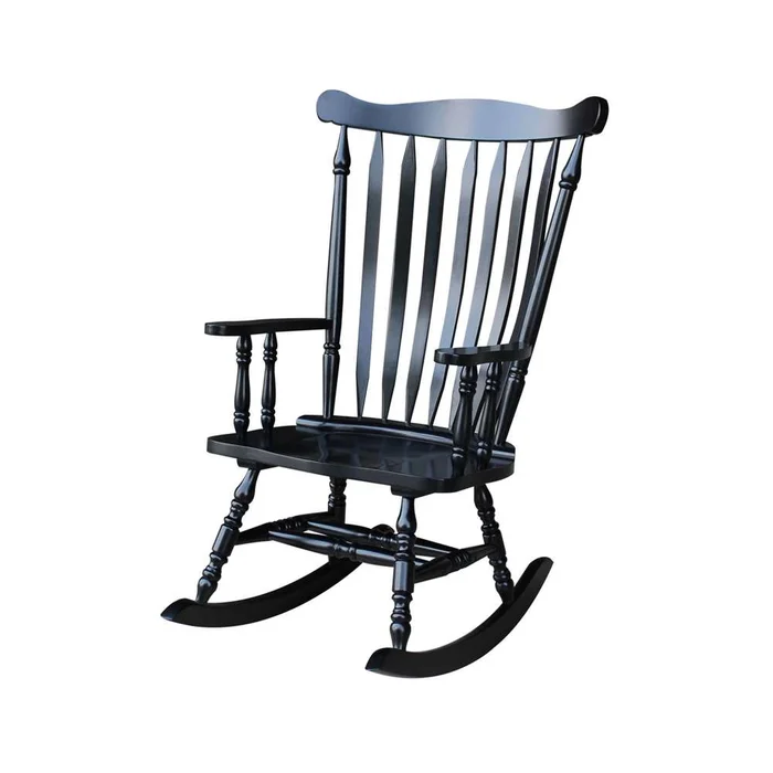 International Concepts – Solid Wood Rocker (RTA) in Antique Black Finish – R37-120