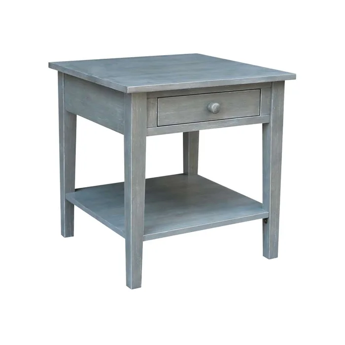 International Concepts – Spencer End Table in Heather Grey-Antique Washed Finish – OT105-8E
