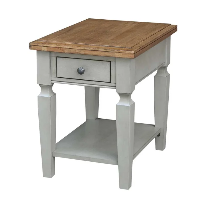 International Concepts – Vista End Table in Hickory/Stone Finish – OT41-15E