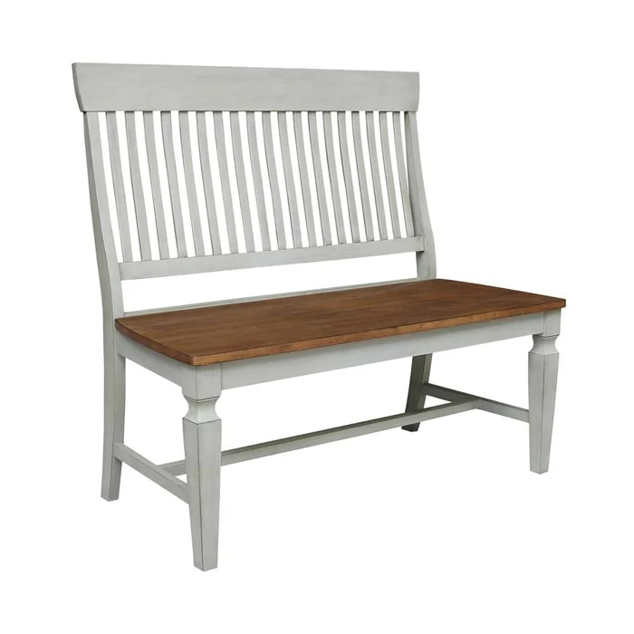 International Concepts – Vista Slatback Bench in Hickory/Stone Finish – BE41-65
