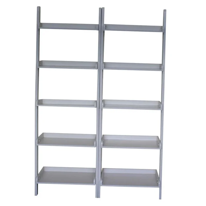 International Concepts (Set of 2 Pcs) – Lean To Shelf Units, with 5 Shelves in White Finish – K-SH69-2660-2