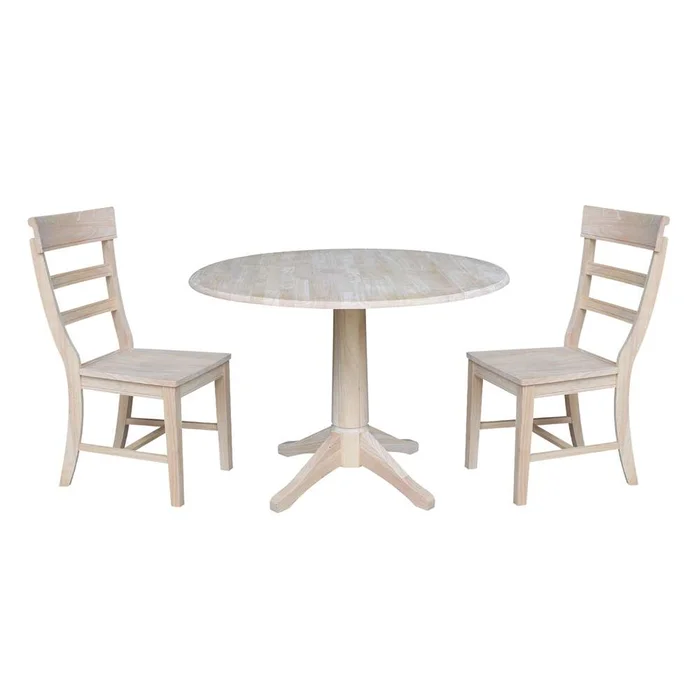 International Concepts (Set of 3 Pcs) -42in Round Top Ped Table with 2 RTA Chairs – K-42DPT-27-C36-2